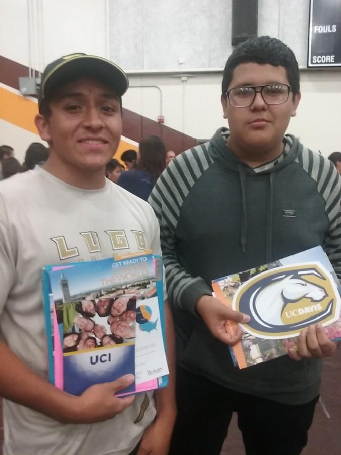 Juniors Noah Chaffino and Jose Salcedo attended the college fair. The event exhibited a multitude of colleges and career institutions. I want to join the military, and the speaker helped me learn a lot, Chaffino said.