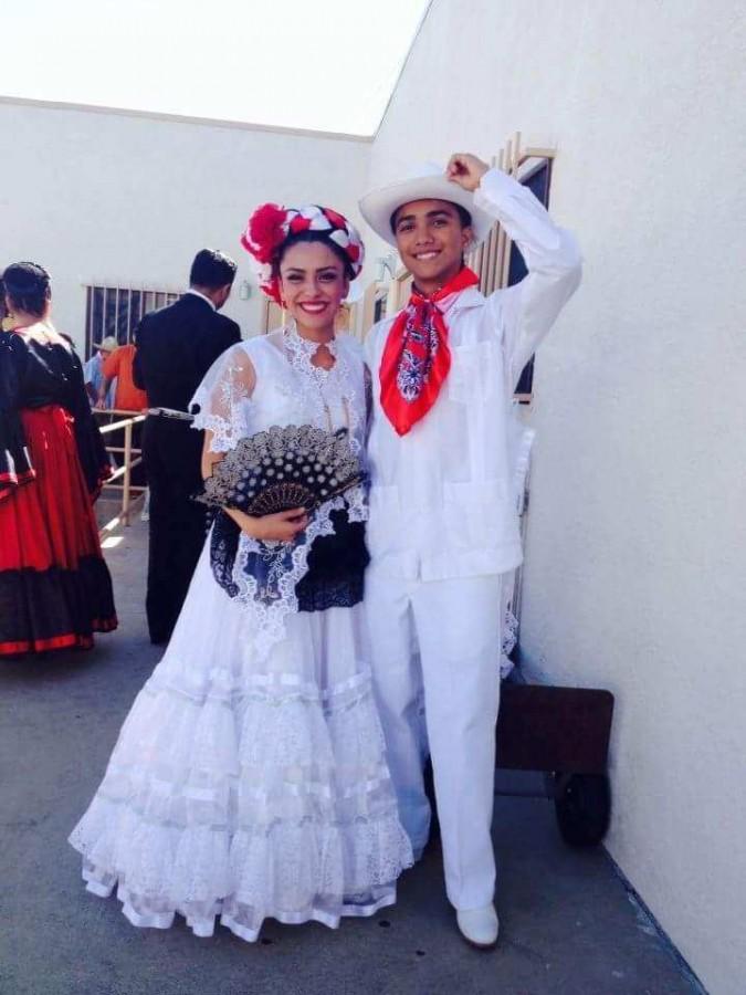 Don+Lugos+Folklorico+program+was+featured+in+a+community+weekend+festival.+Seniors+Louisa+Alfaro+and+Diego+Tobar%2C+along+with+the+programs+other+members%2C+were+dressed+in+traditional+Mexican+clothing+and+danced+to+music+of+the+culture.