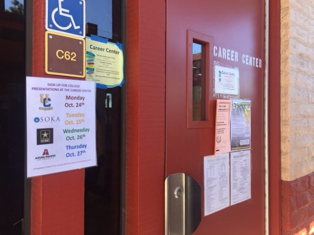 The career center is keeping students updated on the latest information on college applications, financial help, and more. The career center is located in room 62. Career center hours: M/W/F 7am-1:30pm and T/TH 8:30am-2:30pm.