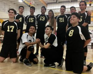 Don Lugos boys volleyball team Class of 2017. With this being the teams first year they were able to get 10 seniors to play. The team lost 3-1 to Ganesha High school.