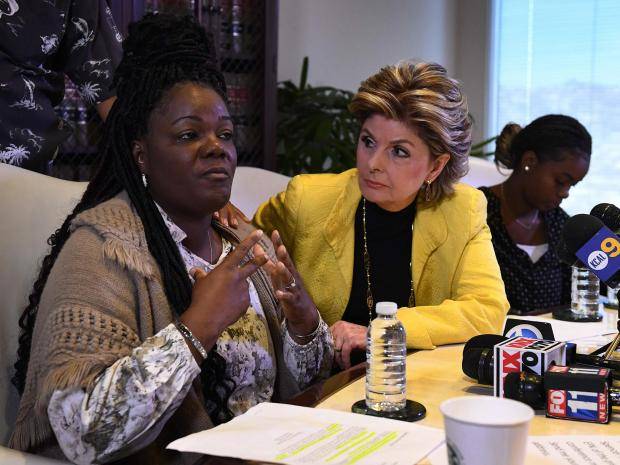 Essie Grundy (left) and Gloria Allred (right) announce their race discrimination lawsuit against Walmart. Photo courtesy of Public Domain. 