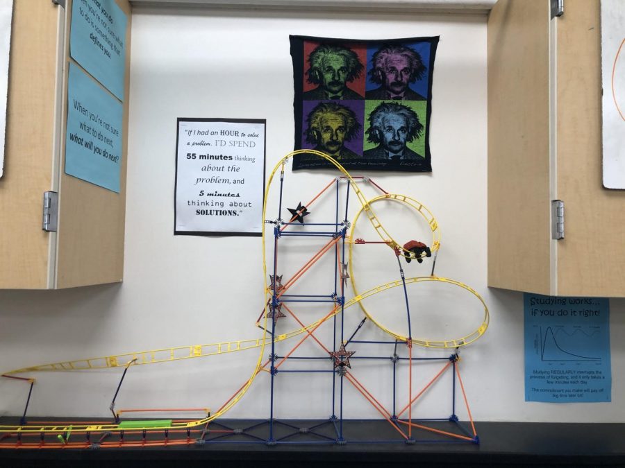 Physics project in Mr.Woods classroom. Photo Courtesy of Saslaya Baca.