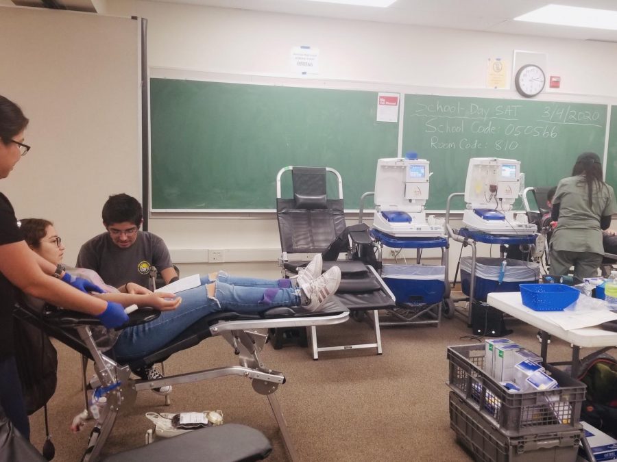 The Lifestream blood drive in room 10. Students 15 and over were able to donate blood if they met the requirements.