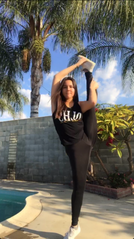 Being stuck indoors doesnt stop students from working hard. Dance team captain, Alina Carcideo, practices her technique in her backyard due to limited space in her house. Its hard to dance with the lack of space but im trying to dance wherever I can. (Photo courtesy of Alina Carcido)