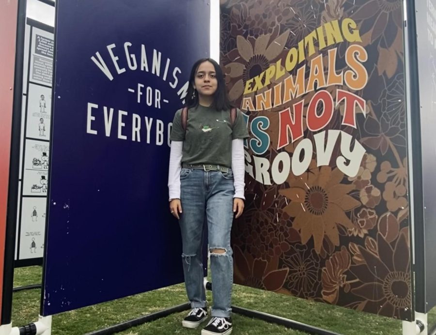 Camila Aguero-Salas, senior, at the 2021 Vegandale festival in Los Angeles. It was a great feeling to see that there are so many locals and Angelenos like me trying to make a difference, by simply changing the way we eat, says Camila.