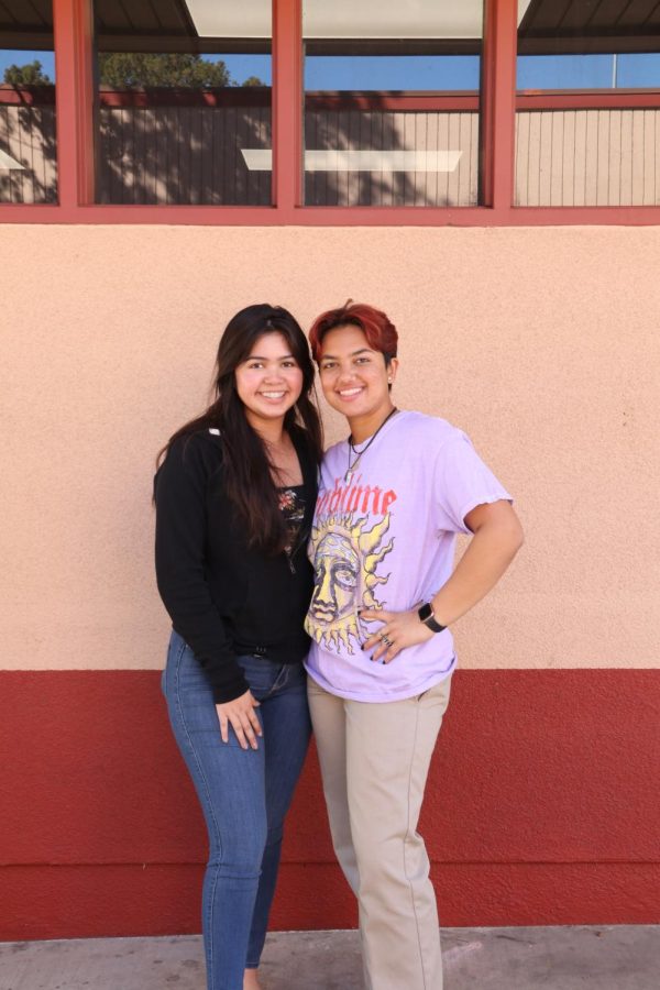 President, Cheyenne Fernandes, and Vice President, Sophia Vasquez, pose for a photo showing how close they are. 