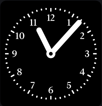 Screenshot taken of the clock showing the time. 