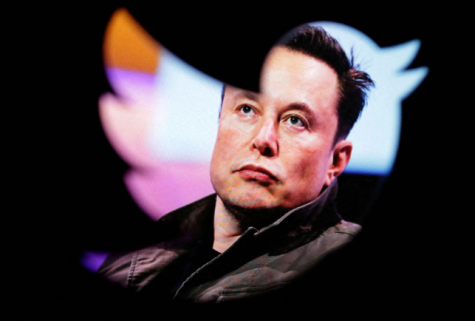 Elon Musk in the face of twitters business. This image was created for another news source.
