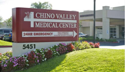 A picture of the Chino Valley Medical Center sign directing patients and visitors where they can enter.