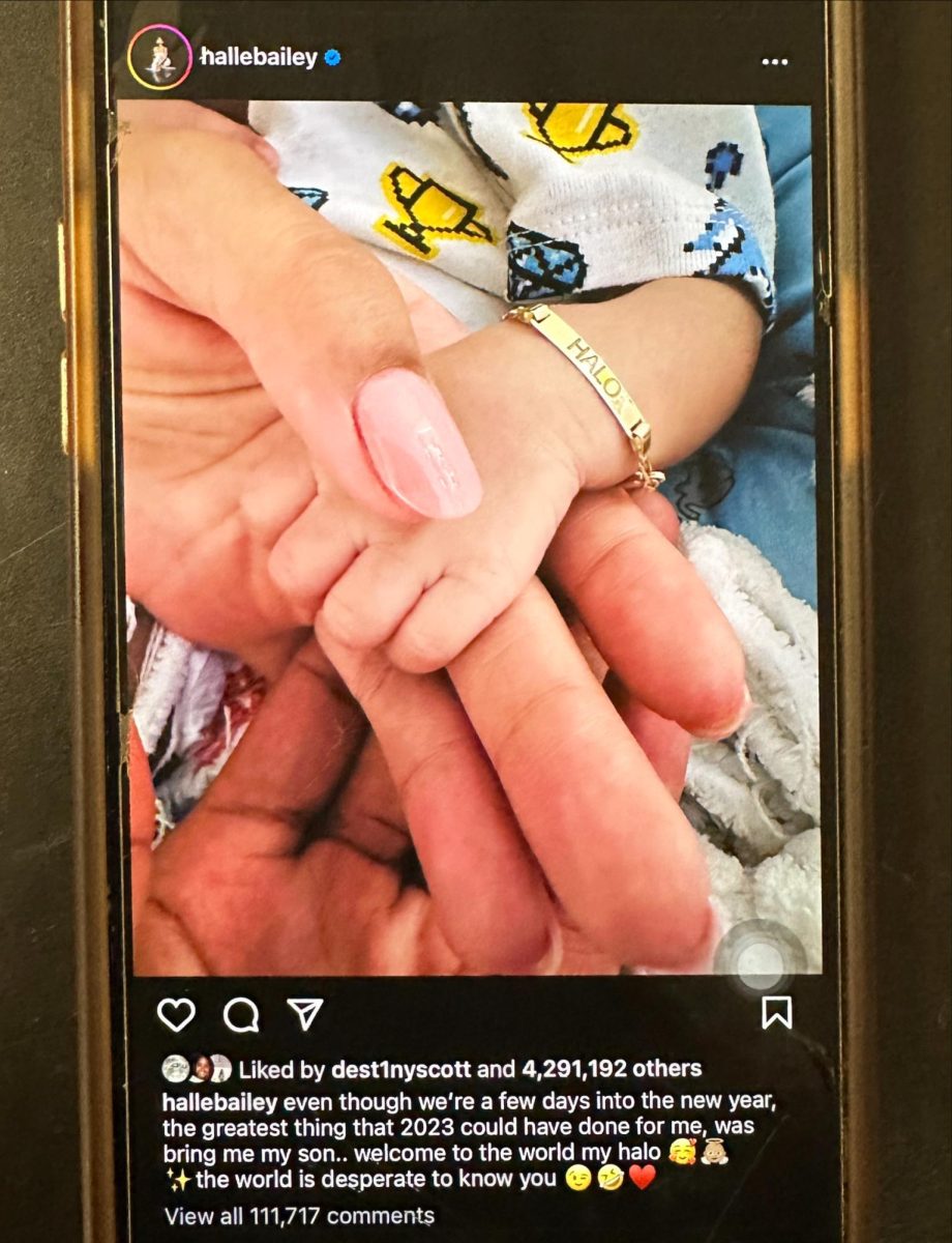 Halle Baileys recent Instagram post about her newborn baby Halo.