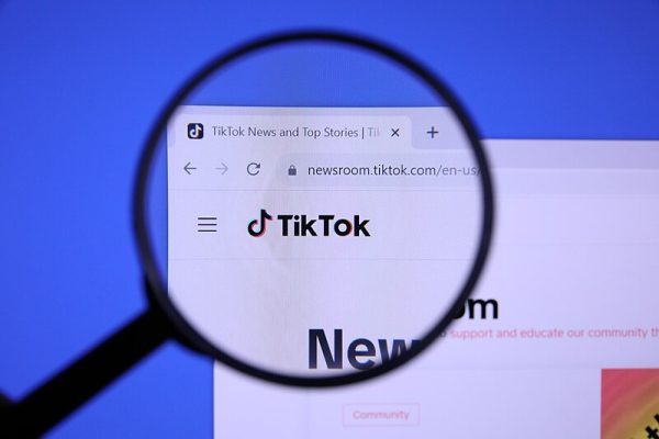 User on the TikTik homepage