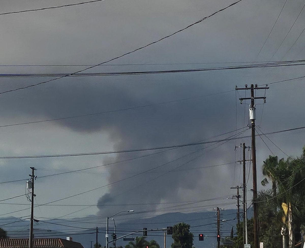 Image of sky from the Bridge Fire in local mountain region